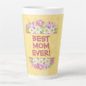 Personalized Floral Tulip and Daffodil Latte Mok (Voorkant)