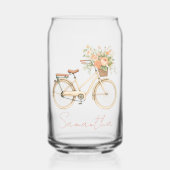 Personalized Floral Vintage Bike Blikvorm Glas (Voorkant)