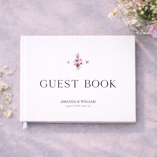Personalized Floral Wedding Guest Book Gastenboek
