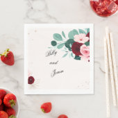 Personalized Floral Wedding Napkins Servet (Insitu)