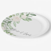 Personalized Floral Wedding Shower Plate Papieren Bordje (Gekanteld)
