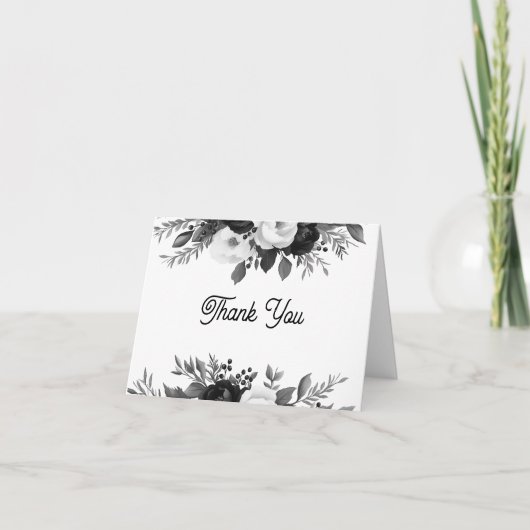 Personalized Floral Wedding Thank You Notes Bedankkaart (Voorkant)