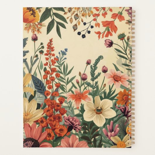 Personalized Flower Cover Productivity & Goal Planner (Achterkant)