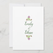 Personalized Folk Floral Wedding & Back Design Kaart (Achterkant)