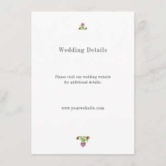 Personalized Folk Floral Wedding Details Informatiekaartje