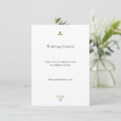Personalized Folk Floral Wedding Details Informatiekaartje (Staand voorkant)