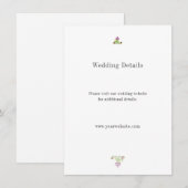 Personalized Folk Floral Wedding Details Informatiekaartje (Voorkant / Achterkant)