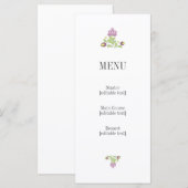 Personalized Folk Floral Wedding Menu Card (Voorkant / Achterkant)