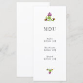 Personalized Folk Floral Wedding Menu Card (Voorkant / Achterkant)