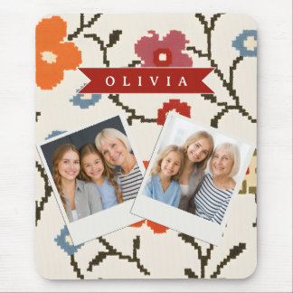 Personalized Folk Scandi Boho Vintage Floral  Muismat