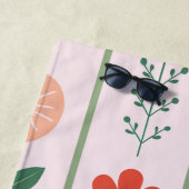 Personalized folk scandinavian floral pattern strandlaken (In situ)