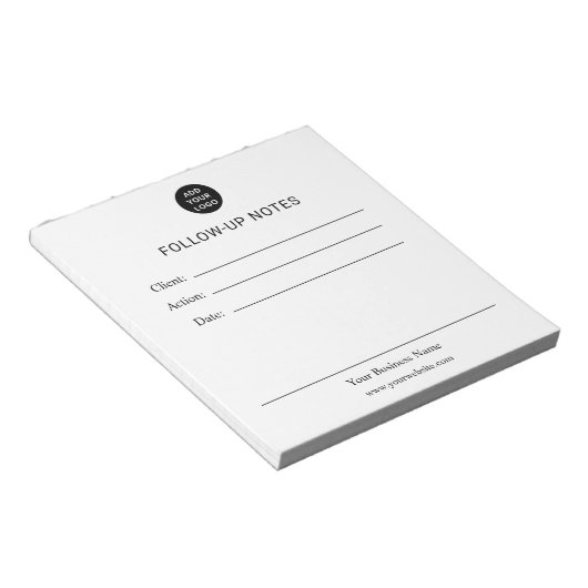 Personalized Follow Up Notes Notepad Notitieblok (Schuin)