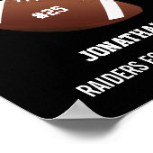 Personalized Football 3 Photo Collage Name Team # Poster (Hoek)