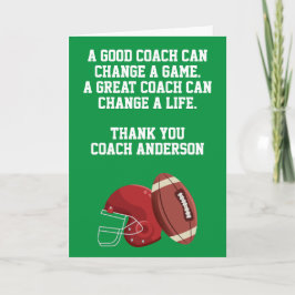 Personalized Football Coach Card From Team Players Kaart