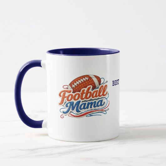 Personalized Football Mom Mug with Photo Mok (Links)