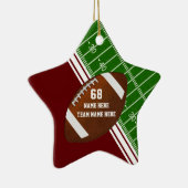 Personalized Football Player Ornaments, Maroon Keramisch Ornament (Rechts)