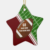 Personalized Football Player Ornaments, Maroon Keramisch Ornament (Links)