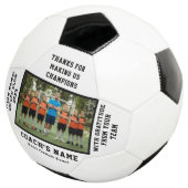 Personalized Football Team Coach with Photo Text Voetbal (Drie kwart)