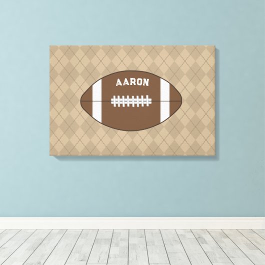 Personalized Football Wall Art Decor Canvas Afdruk (Insitu (Houten vloer))