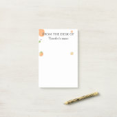 Personalized for elementary Teacher's Cute Peach   Post-it® Notes (Op bureau)