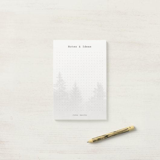 Personalized Forest Dot Grid Post-it® Notes (Op bureau)
