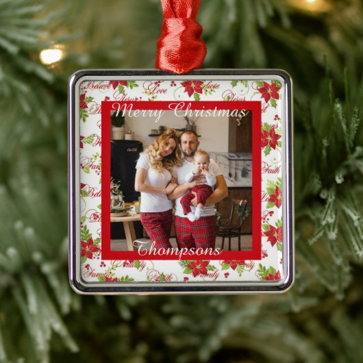 Personalized Foto Metalen Ornament (Boom)