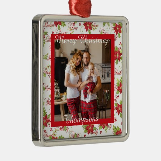 Personalized Foto Metalen Ornament (Rechts)