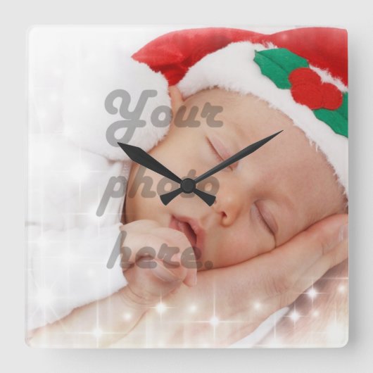 Personalized Foto Vierkante Klok (Voorkant)