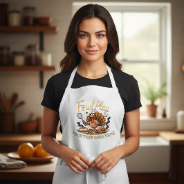 Personalized "Fowl Play" Funny Thanksgiving Standaard Schort