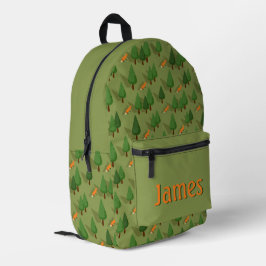 Personalized Fox & Forest School Backpack Bedrukte Rugzak