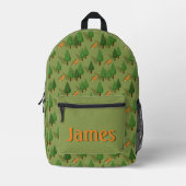 Personalized Fox & Forest School Backpack Bedrukte Rugzak (Voorkant)