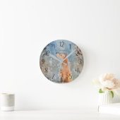 Personalized Fox Winter Scene Round Clock Ronde Klok (Huis)