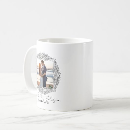 Personalized frame newlyweds mug koffiemok (Voorkant links)