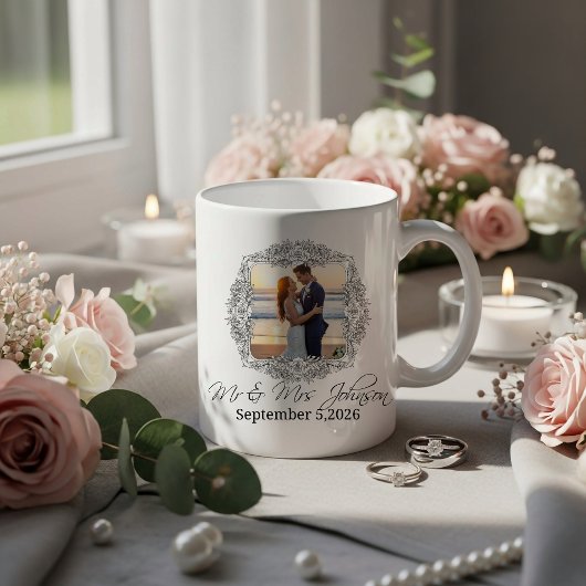 Personalized frame newlyweds mug koffiemok