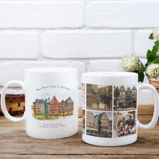 Personalized Frankfurt Germany Travel Photo Mug Koffiemok