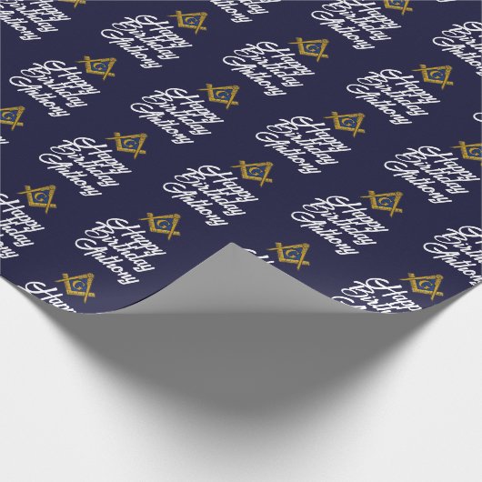Personalized Freemason Masonic Square Birthday  Cadeaupapier (Hoek)