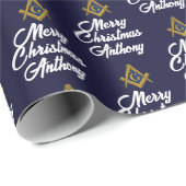 Personalized Freemason Masonic Square Christmas  Cadeaupapier (Rol Hoek)