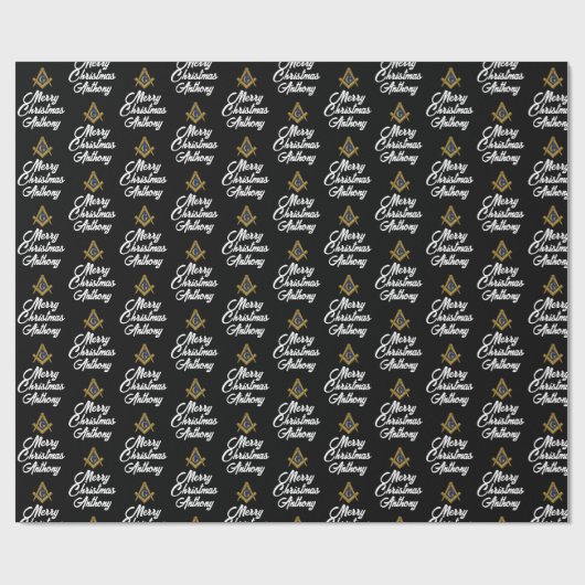 Personalized Freemason Masonic Square Christmas Cadeaupapier (Vlak)