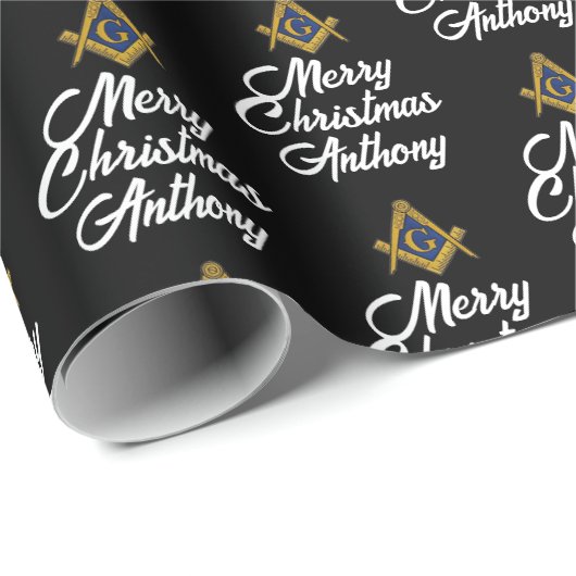 Personalized Freemason Masonic Square Christmas  Cadeaupapier (Rol Hoek)