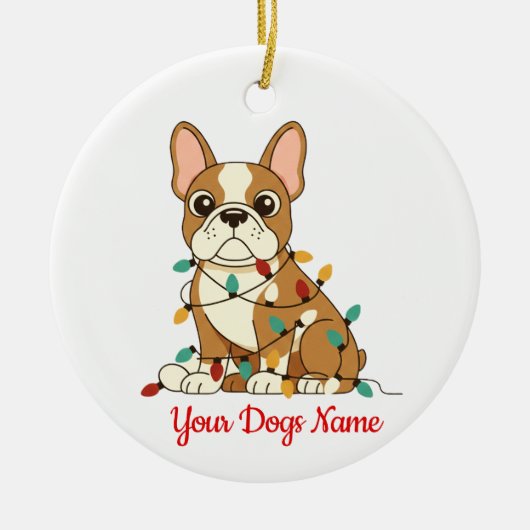 Personalized French Bulldog Christmas Ornament (Voorkant)