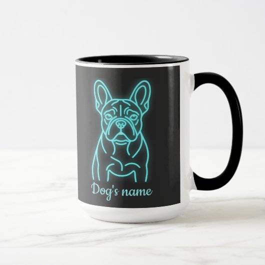 Personalized French Bulldog cyberpunk glow art Mok (Rechts)