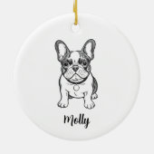 Personalized French Bulldog Dog Christmas Keramisch Ornament (Achterkant)