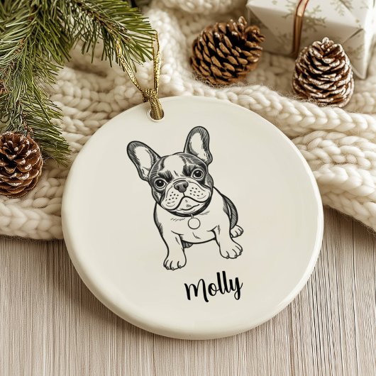 Personalized French Bulldog Dog Christmas Keramisch Ornament