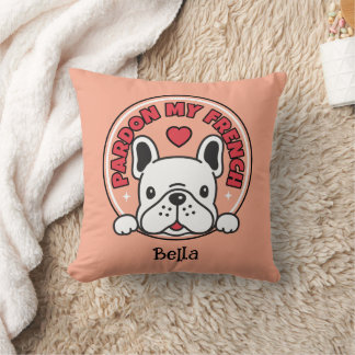 Personalized French Bulldog Funny Quote & Name  Kussen