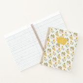 Personalized French Country Lemon Pattern Monogram Notitieboek (Binnen)