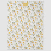 Personalized French Country Lemon Pattern Monogram Tissuepapier (Voorkant)
