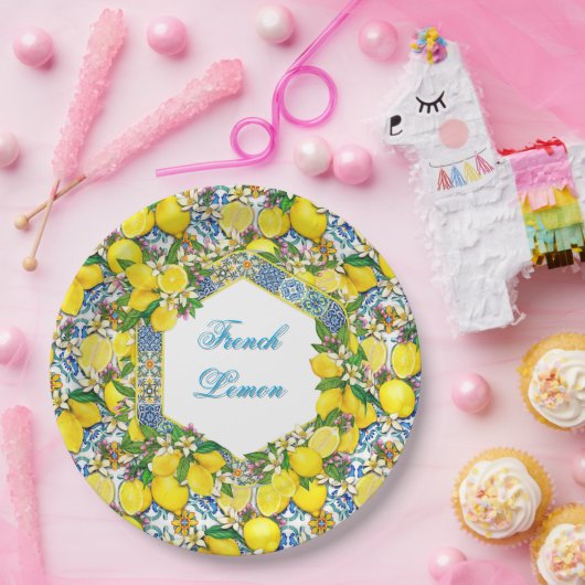 Personalized French Lemon Papieren Bordje (Feest)