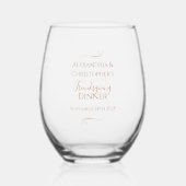 Personalized Friendsgiving Dinner Party Minimal Wijnglas Zonder Voet (Voorkant)