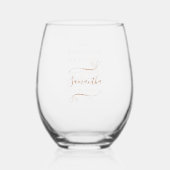 Personalized Friendsgiving Dinner Party Minimal Wijnglas Zonder Voet (Achterkant)