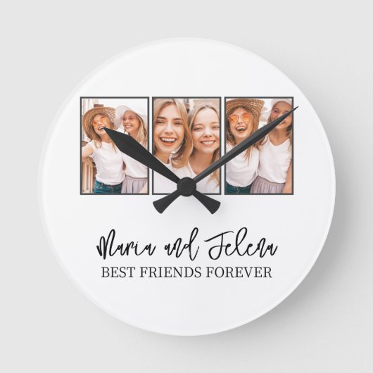 Personalized Friendship BFF Photo Template Ronde Klok (Voorkant)